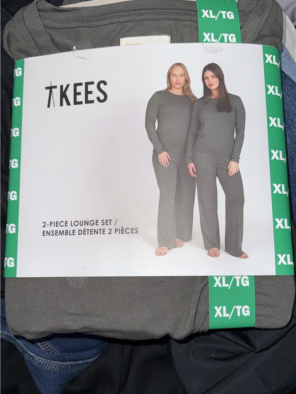 TKEES 2-Piece Lounge Set in Olive Gray - XL